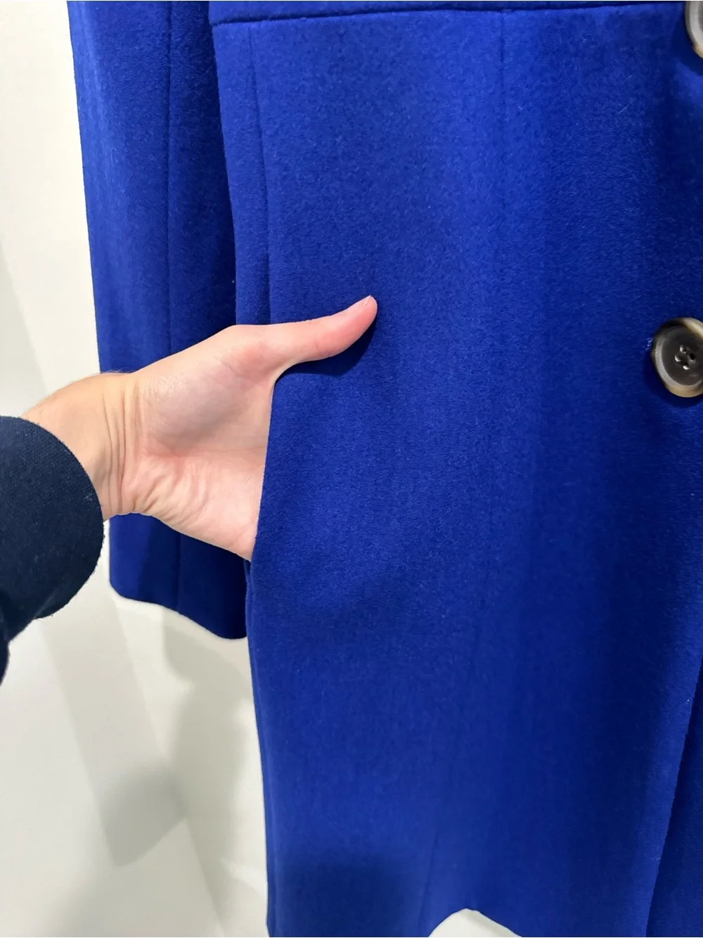 J.Crew City Coat Wool Blend Cobalt Blue Stand Collar Coat Size 2